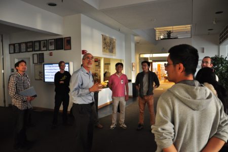 David Eisenbud giving a tour Berkeley Lab postdocs