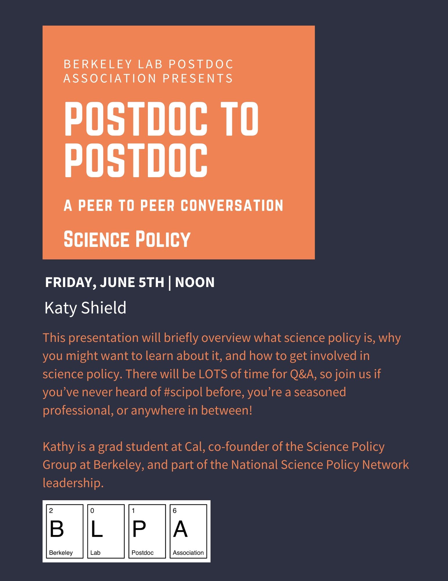 PostdoctoPostdoc Science Policy Berkeley Lab Postdoc Association